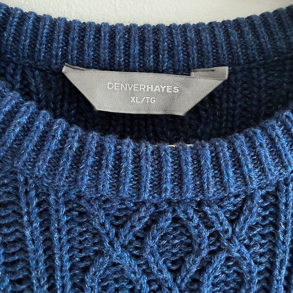 Denver Hayes 100% Cotton Women’s Navy Blue Knit Sweater - Size XL - Crewneck - Picture 5 of 13